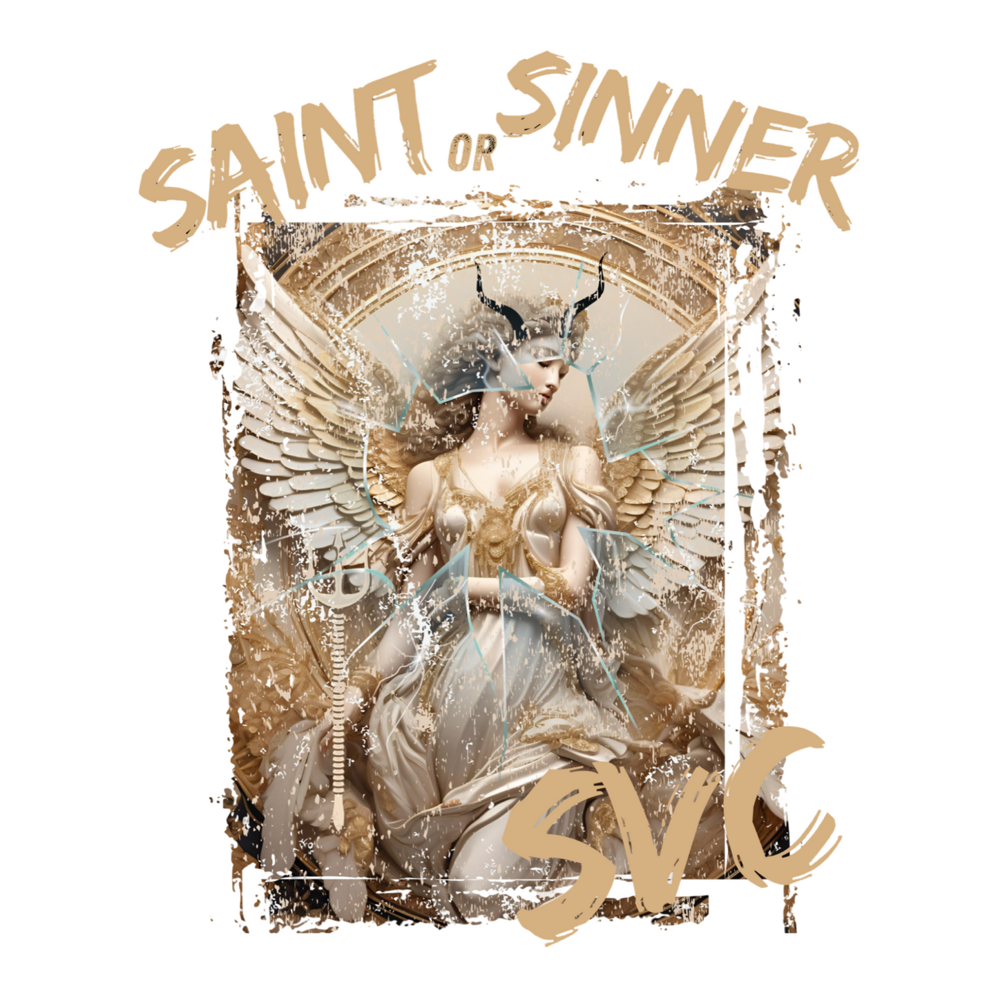 PRE ORDER - Washed Black SVC Saint Or Sinner Heavyweight T-Shirt