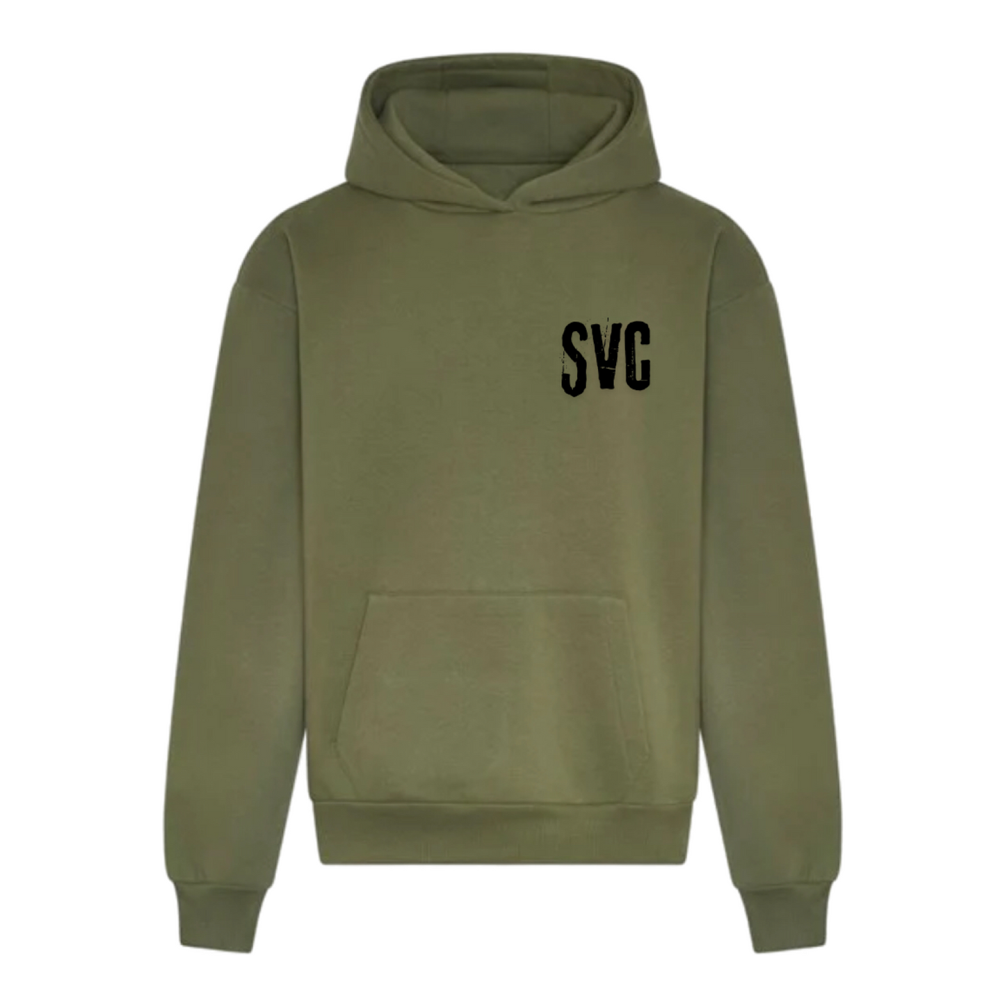 SVC Oversized Heavy Hoodie In Olive Green