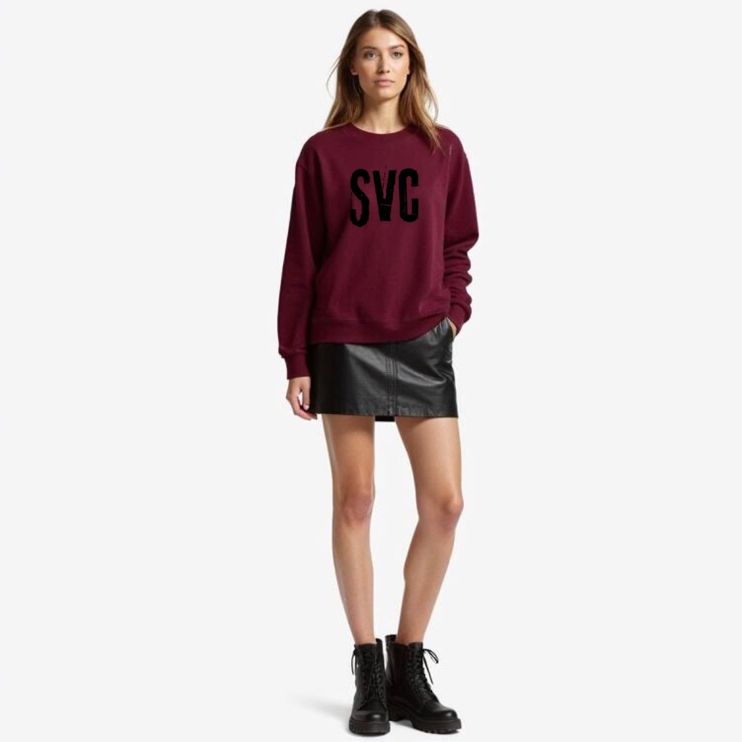 PRE ORDER - Burgundy SVC  Oversized Sweatshirt